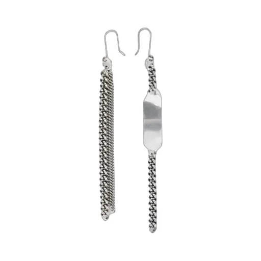 Chain Rectangle-Plaque Earrings