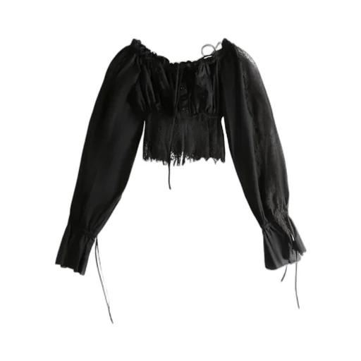 Jorunn Distressed Lace Crop Top