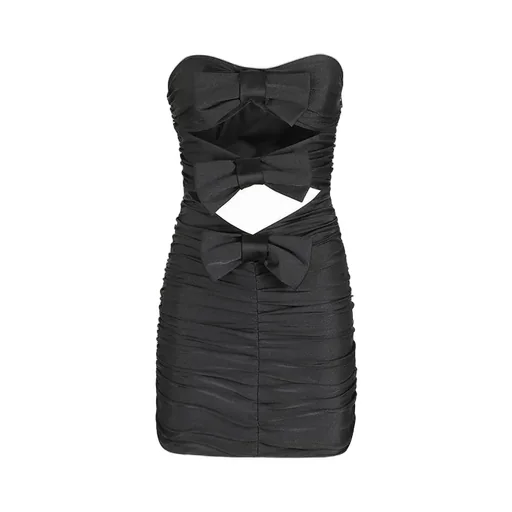 Bow Detail Strapless Dress