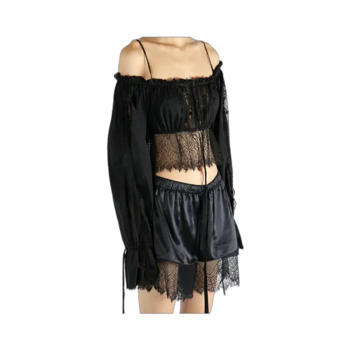Jorunn Distressed Lace Crop Top