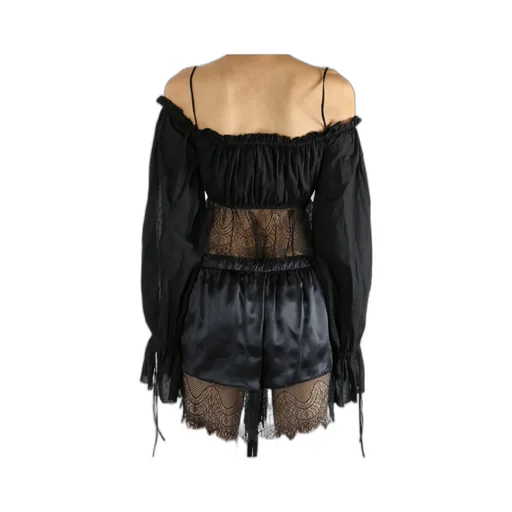 Jorunn Distressed Lace Crop Top