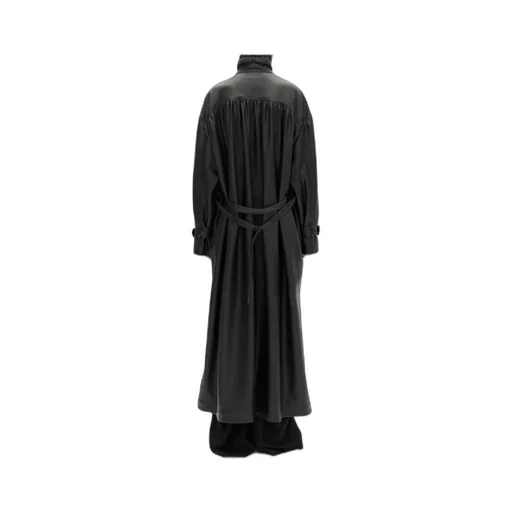 Double-Breasted Leather Coat