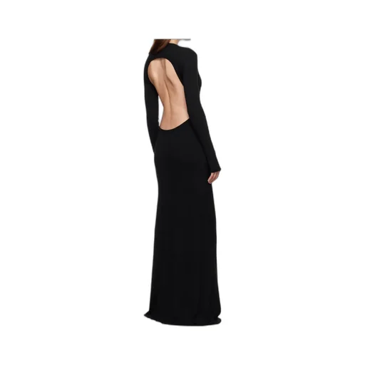 Eva Open-Back Long Knit Maxi Dress