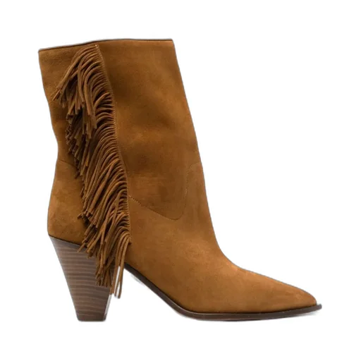 Marfa Fringe Detailed Pointed-Toe Boots