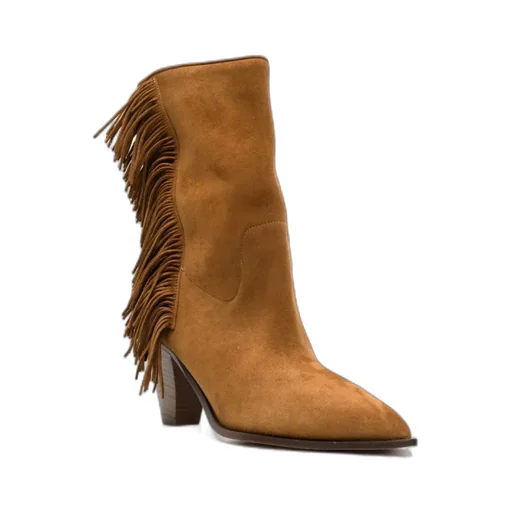 Marfa Fringe Detailed Pointed-Toe Boots