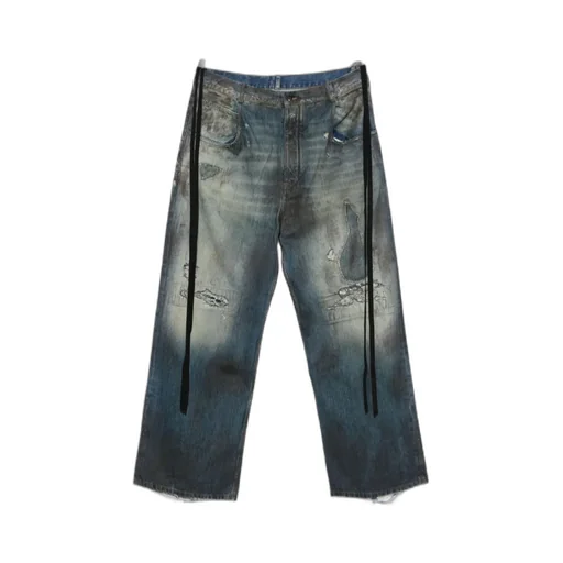 Distressed Panelled Jeans