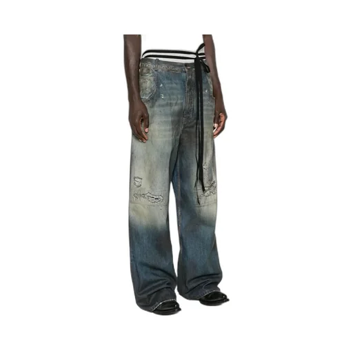 Distressed Panelled Jeans