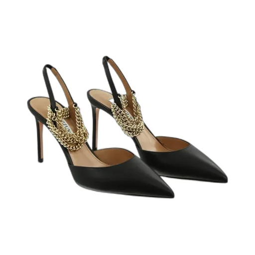 Chain Detailed Pointed-Toe Pumps