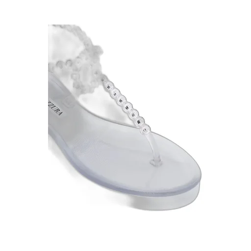 Almost Bare Embellished Jelly Flat Sandals