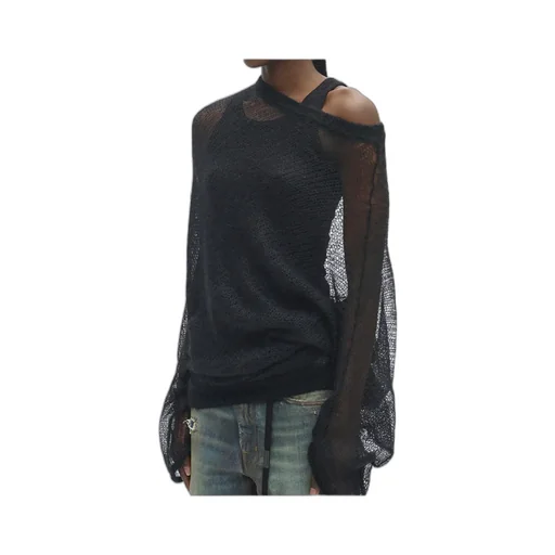 Dolfine Bias Cut Dropped Shoulder Sweater