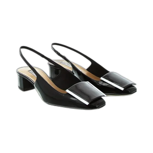 Block-Heeled Slingback Pumps