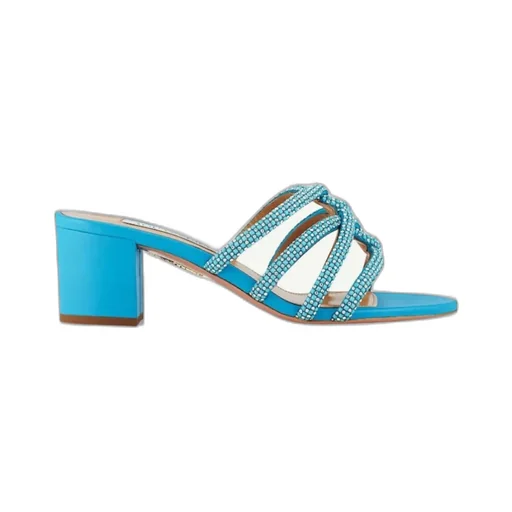 Crystal-Embellished Leather Mules 60Mm
