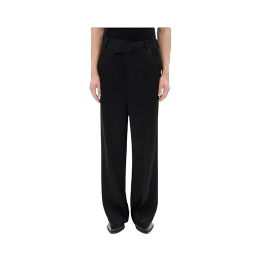 Cyrus Asymmetric Waistband Wide Leg Trousers