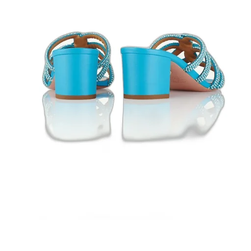 Crystal-Embellished Leather Mules 60Mm