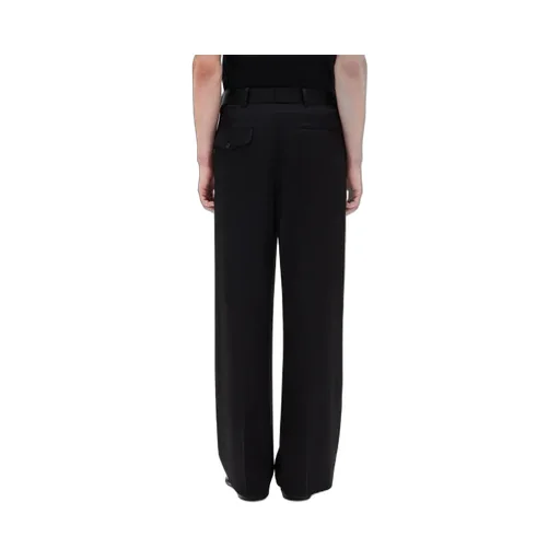 Cyrus Asymmetric Waistband Wide Leg Trousers