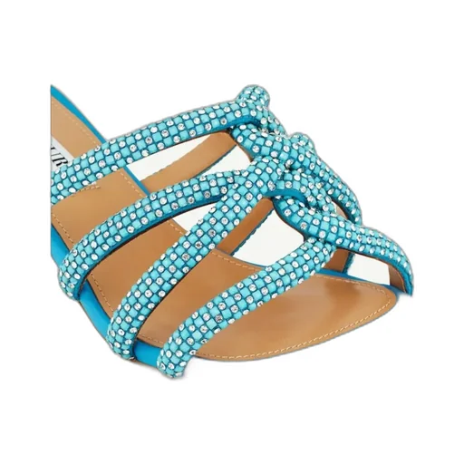 Crystal-Embellished Leather Mules 60Mm
