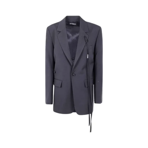 Single-Button Tie-Detail Jacket