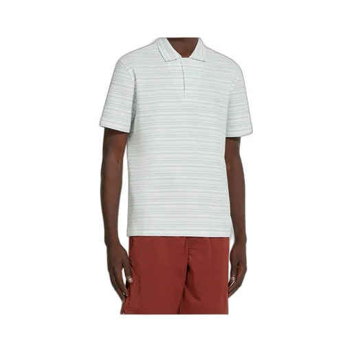 Striped Short-Sleeved Polo Shirt