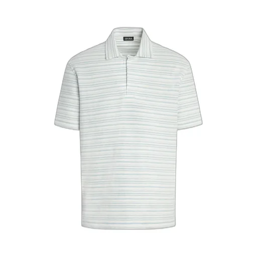 Striped Short-Sleeved Polo Shirt