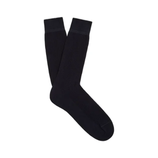 Micro-Jacquard Cotton Blend Socks