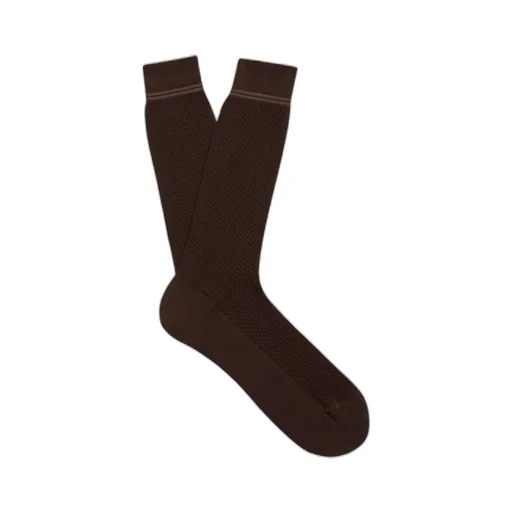 Micro-Jacquard Cotton Blend Socks