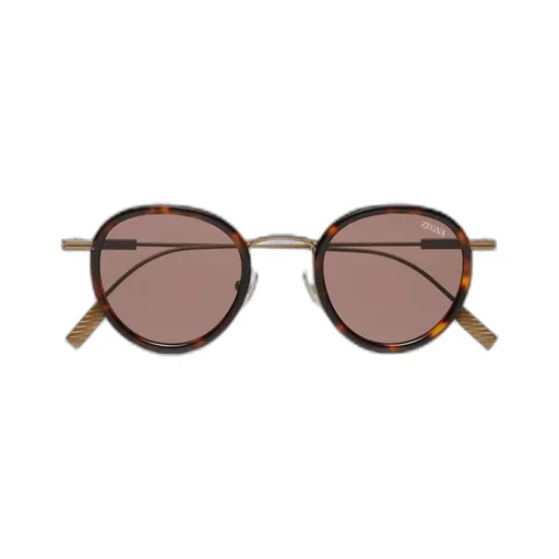Havana Brown Titanium And Acetate Sunglasses