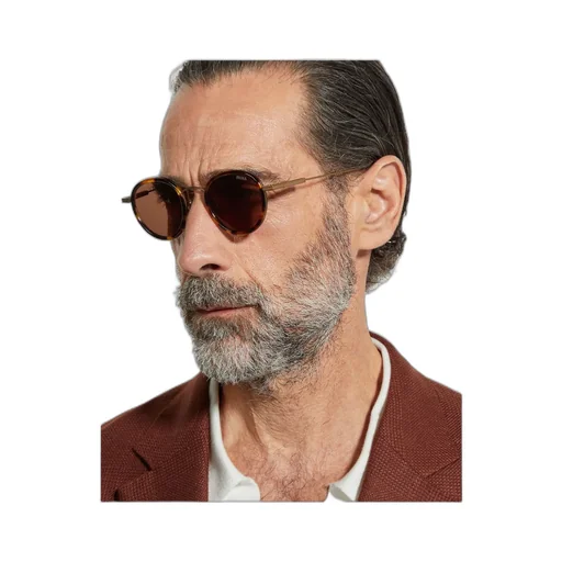 Havana Brown Titanium And Acetate Sunglasses