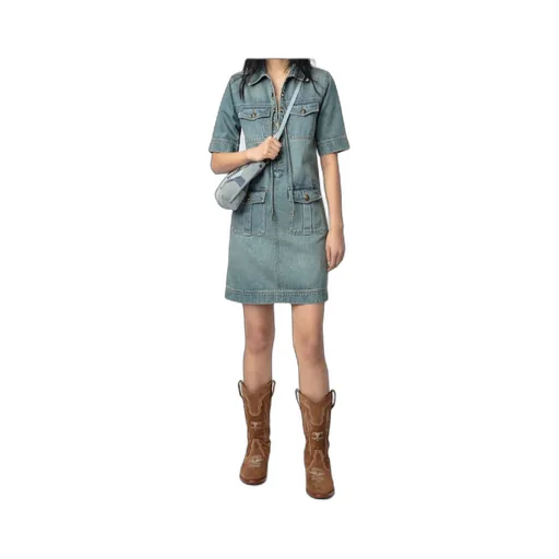 Short Sleeve Denim Dress