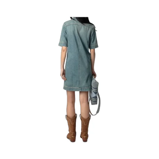 Short Sleeve Denim Dress