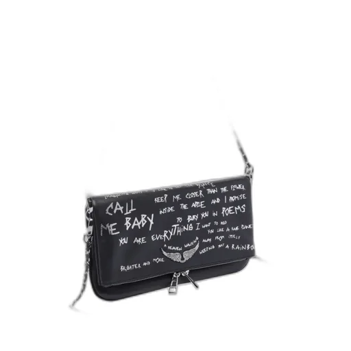 Graffiti Printed Fold-Over Shoulder Bag
