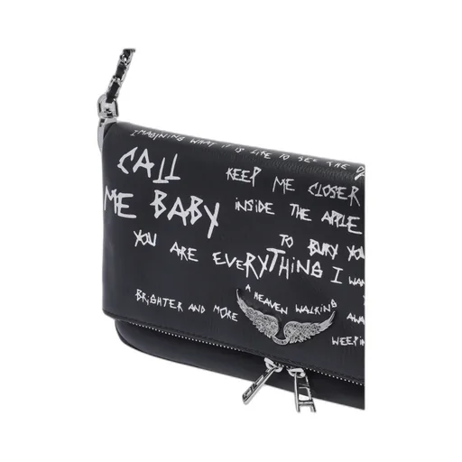 Graffiti Printed Fold-Over Shoulder Bag