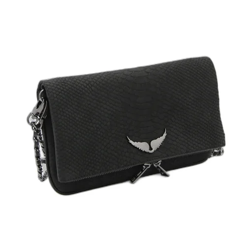 Logo Plaque Embossed Shoulder Bag