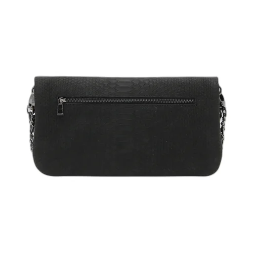 Logo Plaque Embossed Shoulder Bag