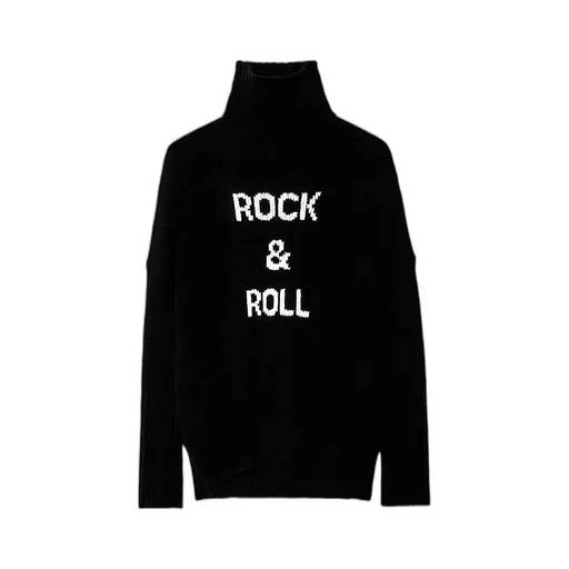 Funnel-Neck Intarsia-Knit Jumper