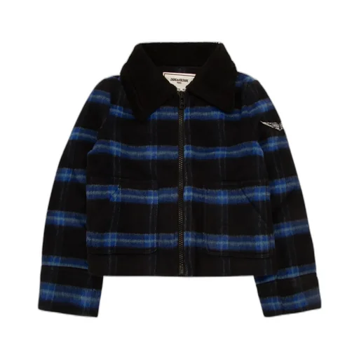 Kids Faux Shearling Checked Jacket