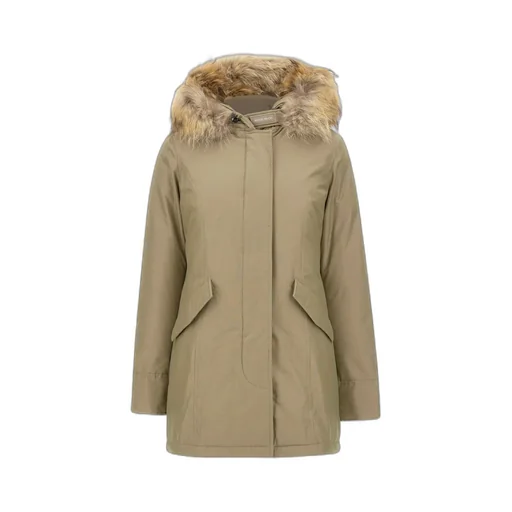 Fur-Trimmed Hooded Padded Coat
