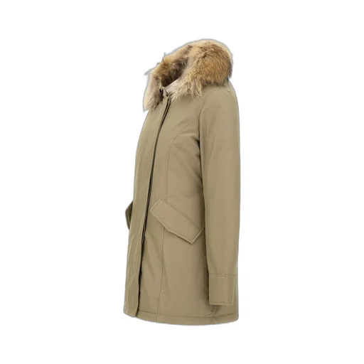 Fur-Trimmed Hooded Padded Coat