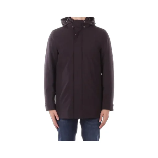 Long Sleeved Hooded Buttoned Coat