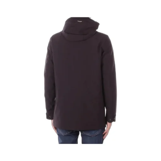 Long Sleeved Hooded Buttoned Coat