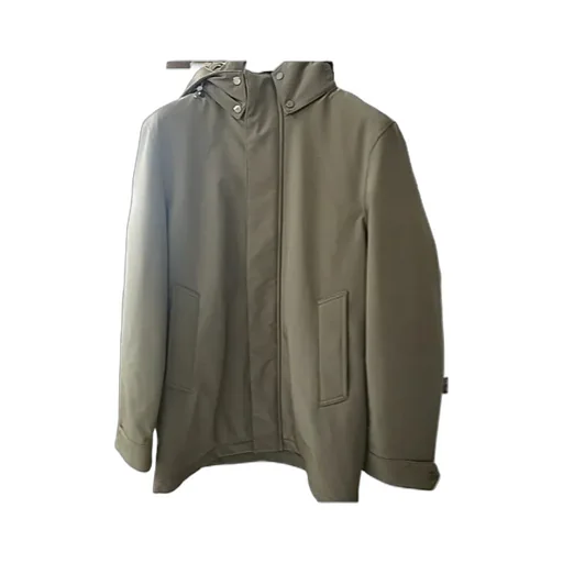 Long Sleeved Hooded Buttoned Coat