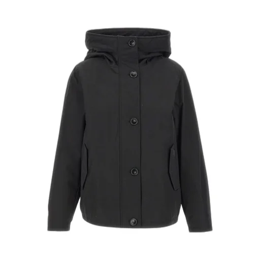 Hooded Buttoned Quilted Jacket