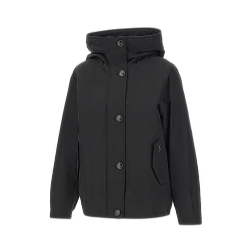 Hooded Buttoned Quilted Jacket