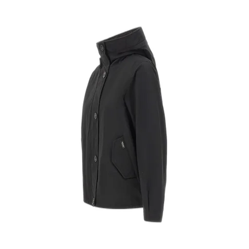 Hooded Buttoned Quilted Jacket
