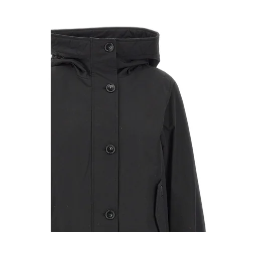 Hooded Buttoned Quilted Jacket