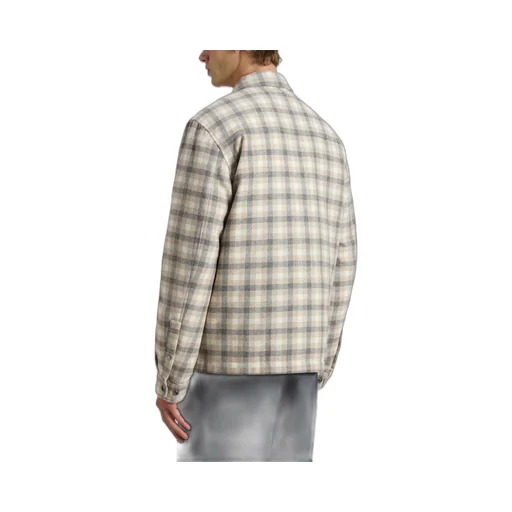 Checked Button-Up Shirt Jacket