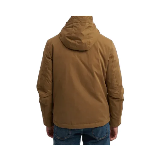 Logo Patch Hooded Coat