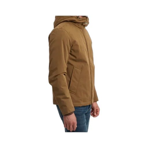 Logo Patch Hooded Coat