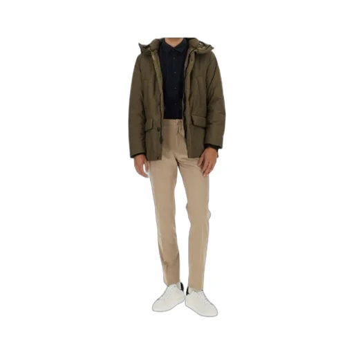 Hooded Button-Fastening Padded Jacket
