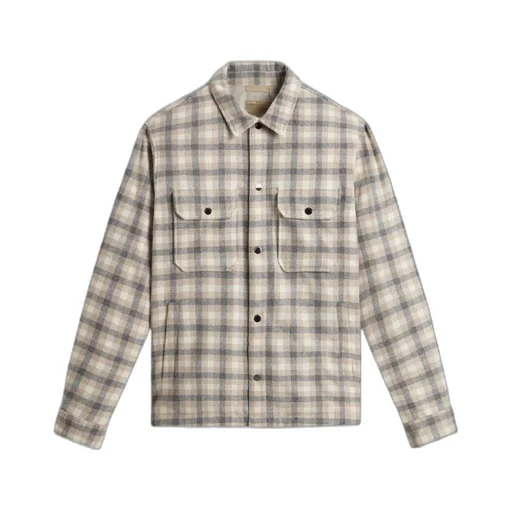 Checked Button-Up Shirt Jacket