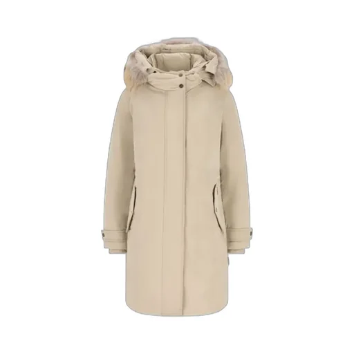 Fur-Trimmed Hooded Coat